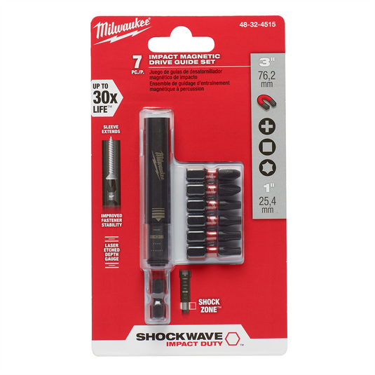Milwaukee Tool SHOCKWAVE Impact Magnetic Drive Guide Set - 7 PC