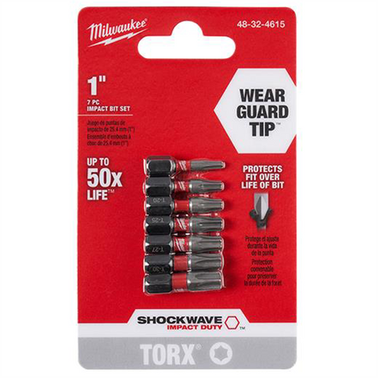 Milwaukee Tool SHOCKWAVE Torx 1&rdquo; Insert Bit Set - 7PC