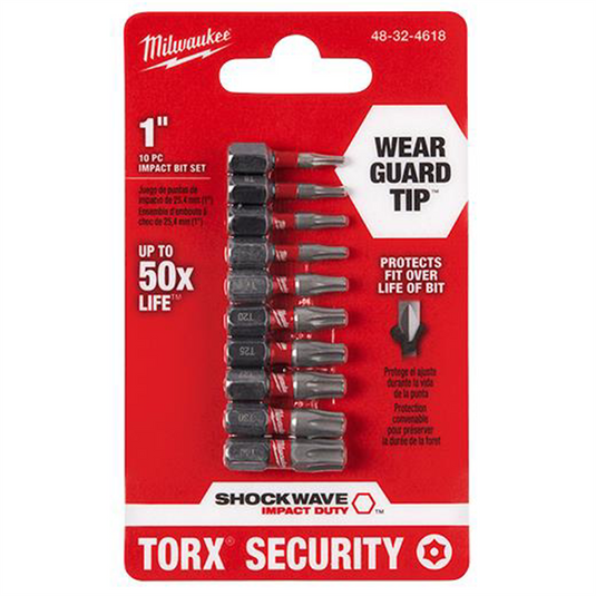 Milwaukee Tool 10-Piece SHOCKWAVE Impact Torx&reg; Security Insert Bit Sets (3 Pack)
