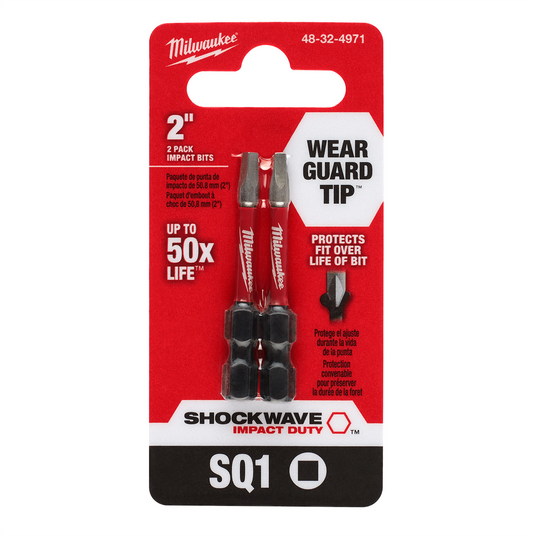 Milwaukee Tool SHOCKWAVE Impact Duty 2"" SQ1 Bit 2PK