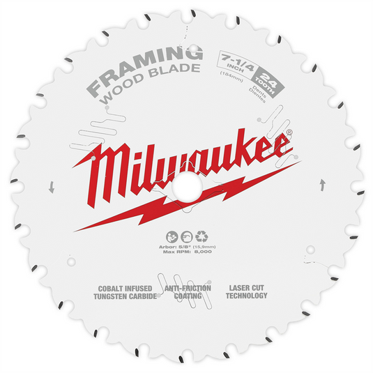Milwaukee Tool 7-1/4"" 24T Framing Circular Saw Blade