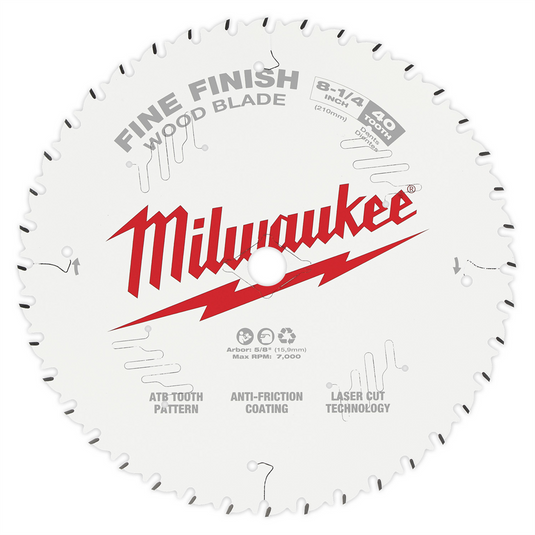 Milwaukee Tool 8-1/4"" 40T Fine Finish Circular Saw Blade