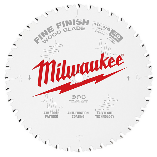 Milwaukee Tool 10-1/4"" 40T Fine Finish Circular Saw Blade