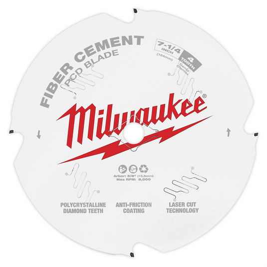Milwaukee Tool 7-1/4"" PCD/Fiber Cement Circular Saw Blade