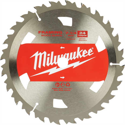Milwaukee Tool Circular Saw Framing Blades 7-1/4"" 24T - 10PK