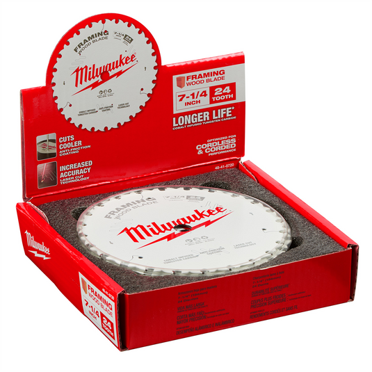 Milwaukee Tool 7-1/4"" 24T Framing Circular Saw Blades Bulk 10