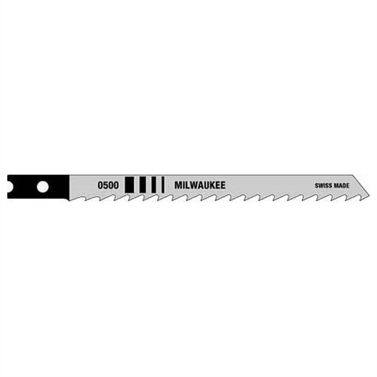 Milwaukee Tool 4"" GP JIG SAW BLADES; 6 TPI; HIGH CARBON STEEL; U-SHANK; (5-PK)