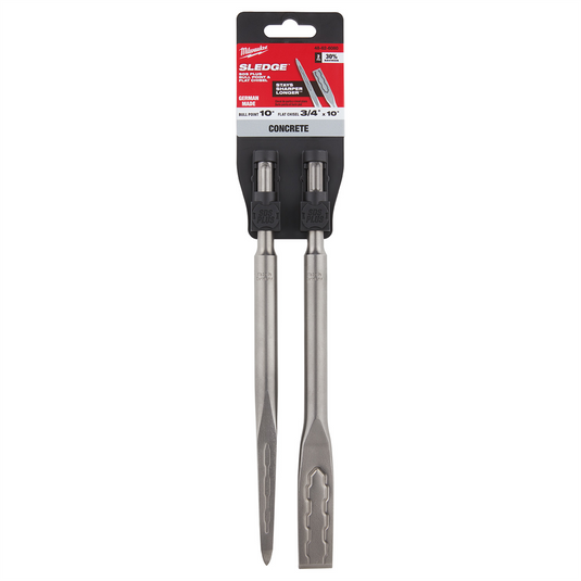 Milwaukee Tool SDS PLUS SLEDGE Bull Point & Flat Chisel 2 Pack
