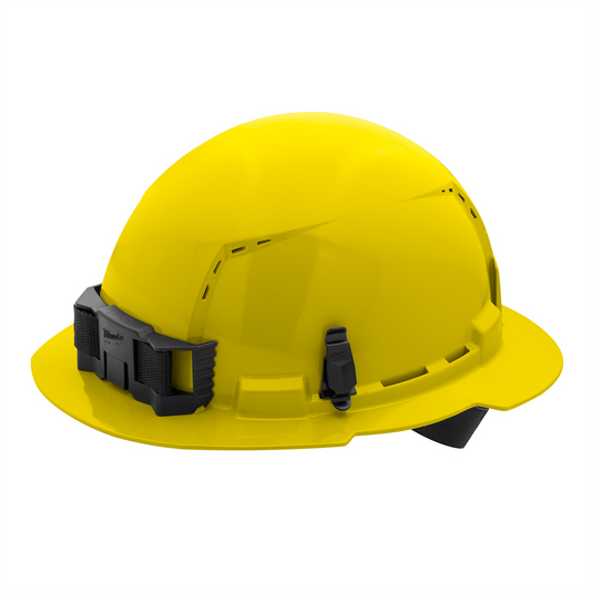 Milwaukee Tool BOLT Yellow Full Brim Vented Hard Hat w/4pt Ratcheting Suspension (USA) - Type 1; Class C