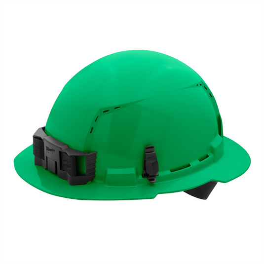 Milwaukee Tool BOLT Green Full Brim Vented Hard Hat w/4pt Ratcheting Suspension (USA) - Type 1; Class C