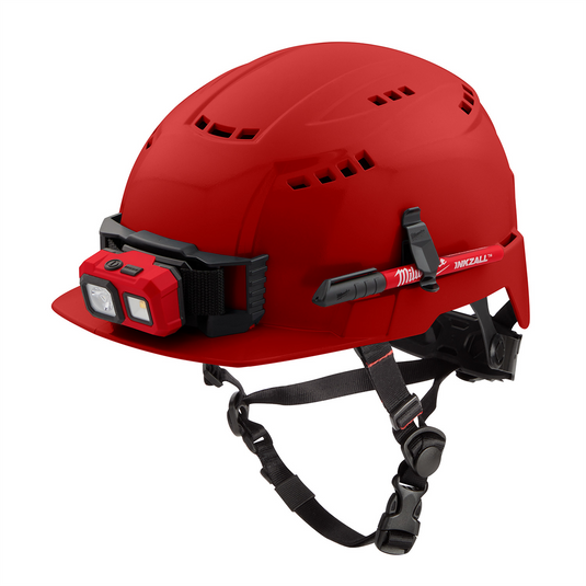 Milwaukee Tool BOLT Red Front Brim Vented Safety Helmet (USA) - Type 2; Class C