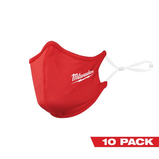 Milwaukee Tool 10PK Red 2-Layer Face Mask