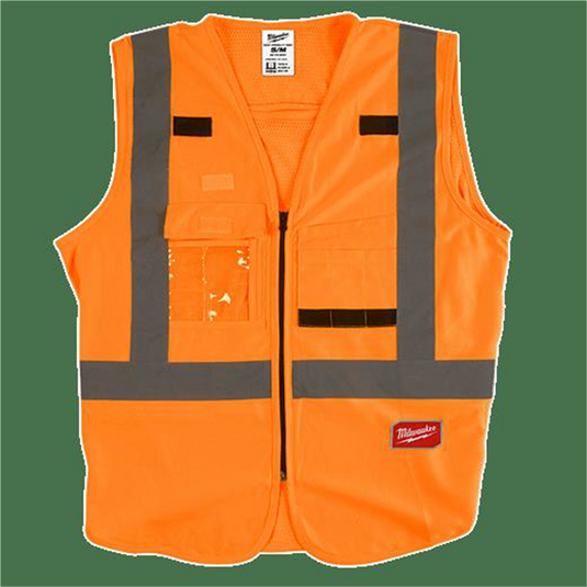 Milwaukee Tool Class 2 High Visibility Orange Safety Vest - 4XL/5XL