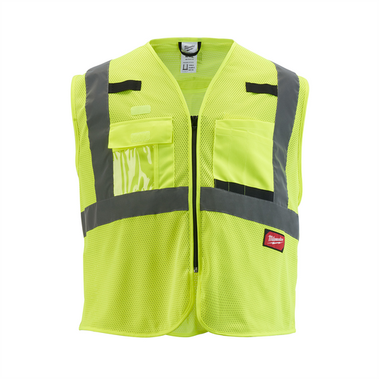 Milwaukee Tool Class 2 High Visibility Yellow Mesh Safety Vest - 2XL/3XL