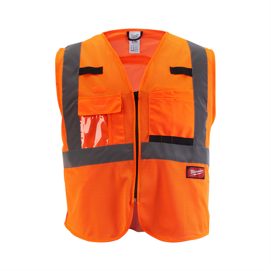 Milwaukee Tool Class 2 High Visibility Orange Mesh Safety Vest - 2XL/3XL