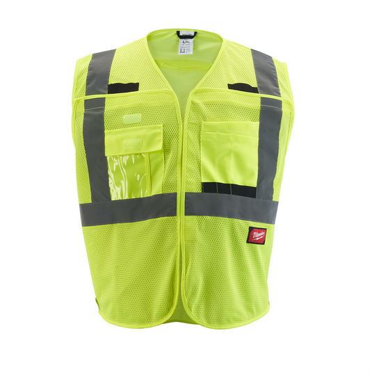 Milwaukee Tool Class 2 Breakaway High Visibility Yellow Mesh Safety Vest - 2XL/3XL