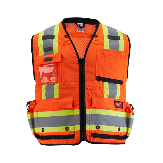 Milwaukee Tool Class 2 Surveyor's High Visibility Orange Safety Vest - 2XL/3XL
