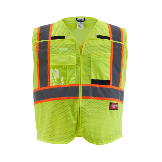 Milwaukee Tool Class 2 Breakaway High Visibility Yellow Mesh Safety Vest - 4XL/5XL (CSA)