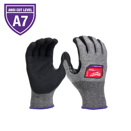 Milwaukee Tool Cut Level 7 High-Dexterity Nitrile Dipped Gloves- XL