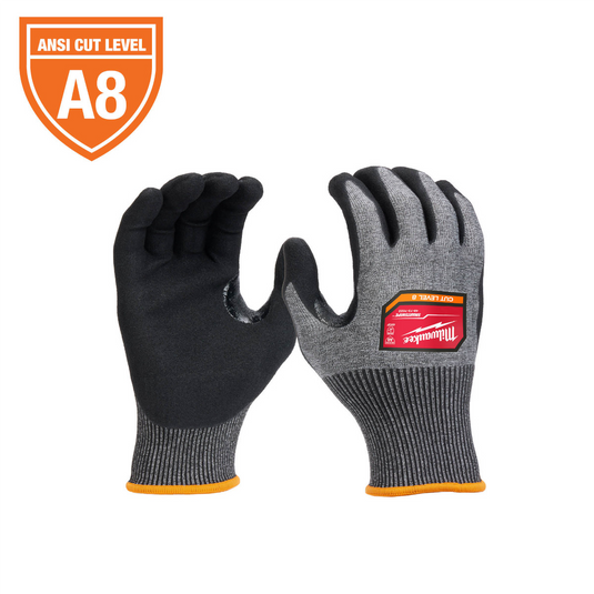 Milwaukee Tool Cut Level 8 High-Dexterity Nitrile Dipped Gloves -Small
