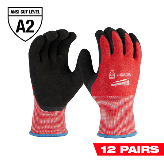 Milwaukee Tool 12-Pack Cut Level 2 Winter Dipped Gloves - XXL