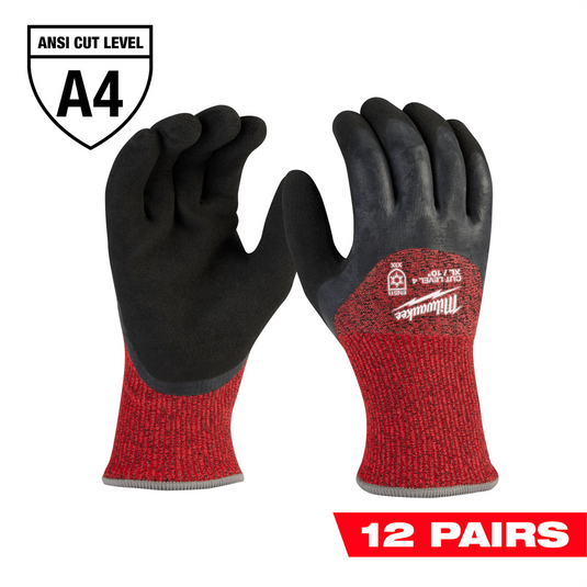 Milwaukee Tool 12-Pack Cut Level 4 Winter Dipped Gloves - XL