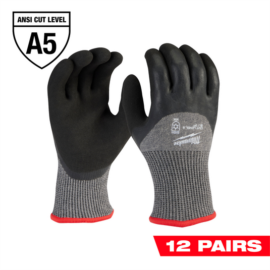 Milwaukee Tool 12-Pack Cut Level 5 Winter Dipped Gloves - S