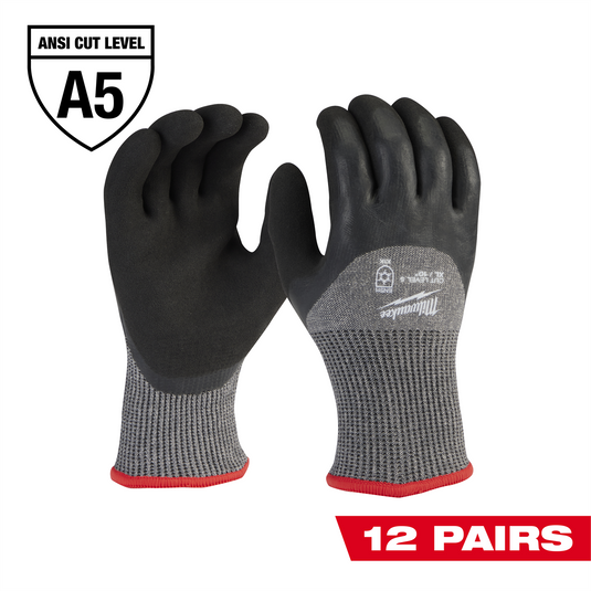 Milwaukee Tool 12-Pack Cut Level 5 Winter Dipped Gloves - XL