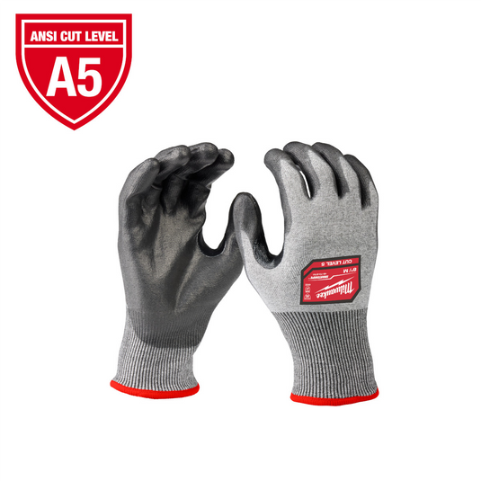 Milwaukee Tool Cut Level 5 High-Dexterity Polyurethane Dipped Gloves - Medium