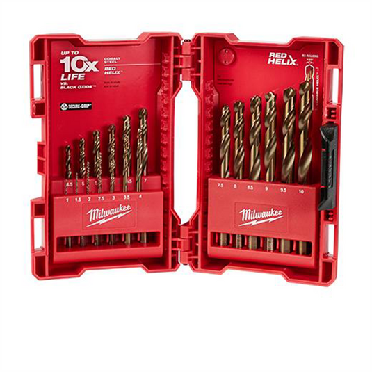 Milwaukee Tool RED HELIX Cobalt Metric Drill Bit Set &hyphen; 19PC