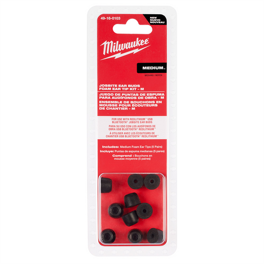 Milwaukee Tool Jobsite Earbuds Foam Ear Tip Kit - M