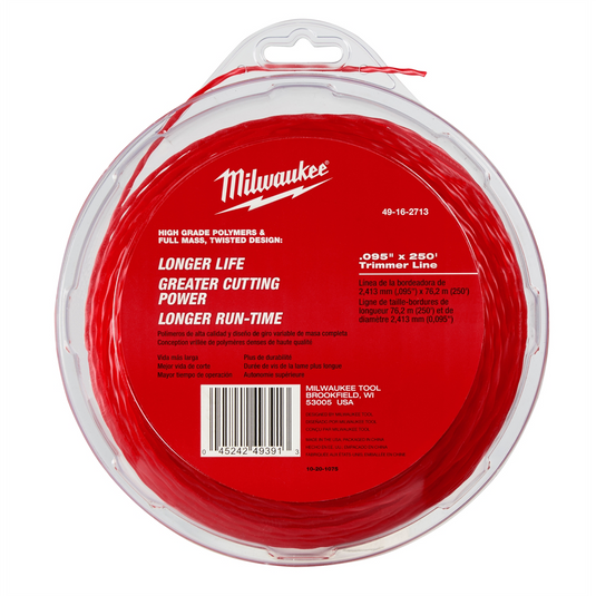 Milwaukee Tool .095""X250 FT. BRUSH GRASS LANDSCAPING TRIMMER LINE
