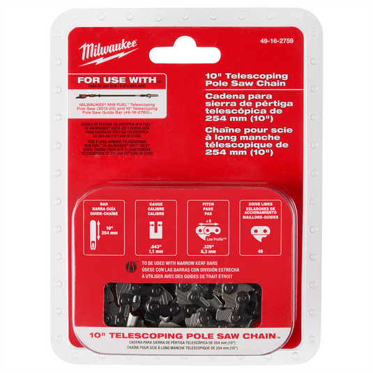 Milwaukee Tool 10"" Telescoping Pole Saw Chain