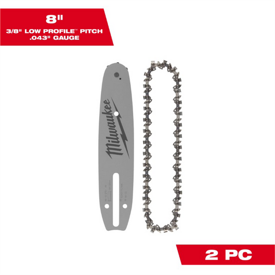 Milwaukee Tool 8 Inch Pruning Saw Chain/Bar Combo