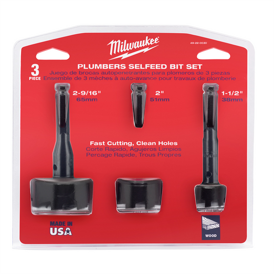 Milwaukee Tool Plumbers' Selfeed Bit Kit (3 PC)