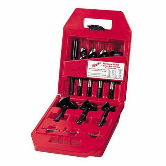 Milwaukee Tool 7-PC PLUMBER'S SELFEED HIGH-SPEED STEEL WOOD BORING BIT SET