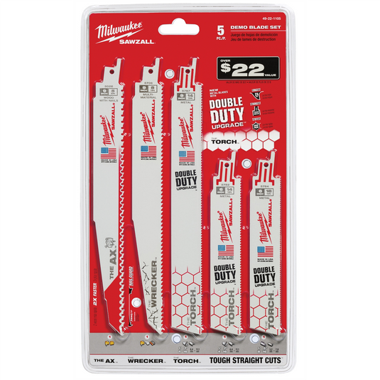 Milwaukee Tool SAWZALL Demolition Blade Set - 5PC