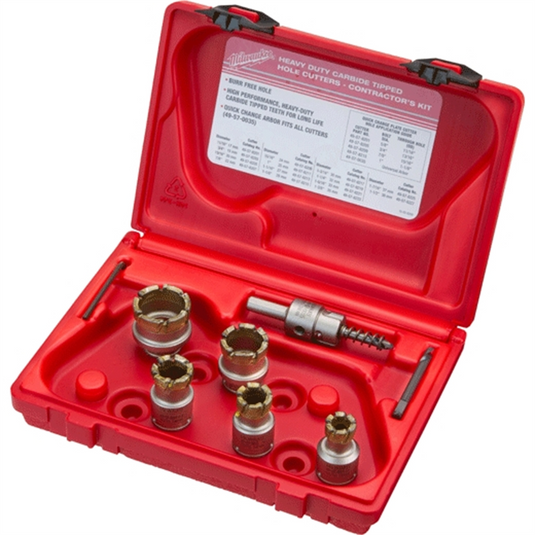 Milwaukee Tool Carbide Cutter Steel Plate Contractor's Kit - 7PC