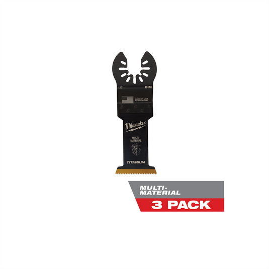 Milwaukee Tool OPEN-LOK 1-3/8"" TITANIUM CHARGED Bi-Metal Multi-Material Multi-Tool Blades 3PK