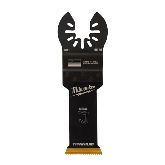 Milwaukee Tool OPEN-LOK 1-1/8"" TITANIUM CHARGED Bi-Metal Thin Metal Multi-Tool Blade