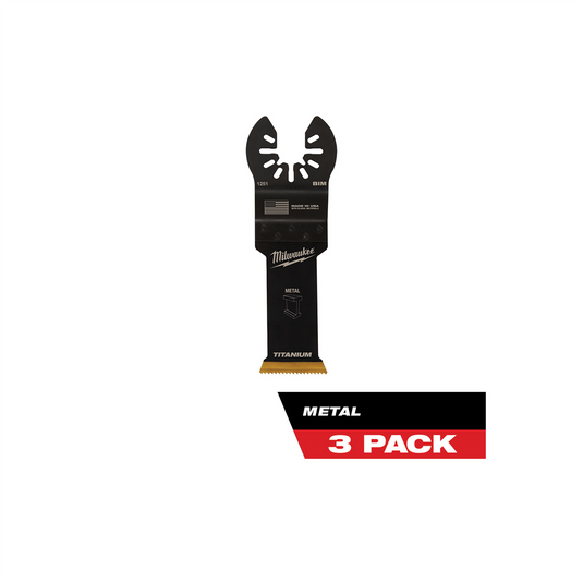 Milwaukee Tool OPEN-LOK 1-1/8"" TITANIUM CHARGED Bi-Metal Thin Metal Multi-Tool Blades 3PK