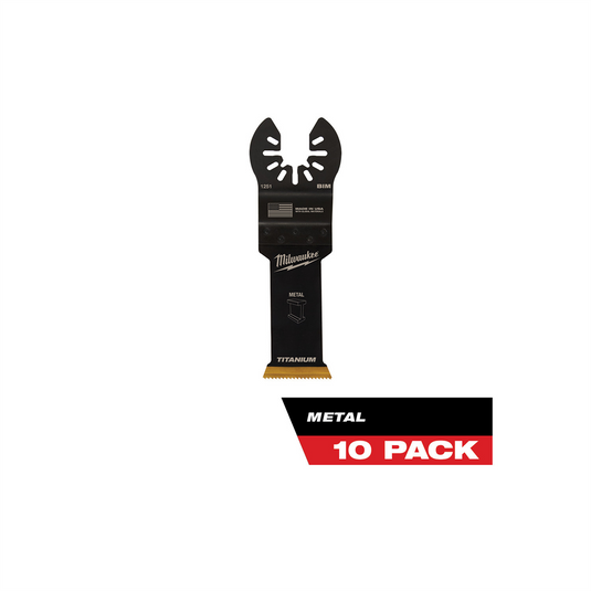 Milwaukee Tool OPEN-LOK 1-1/8"" TITANIUM CHARGED Bi-Metal Thin Metal Multi-Tool Blades 10PK