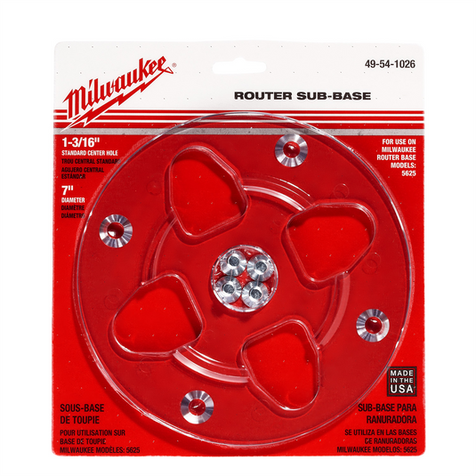 Milwaukee Tool Clear; 7"" Diameter; 1-3/16"" Center Hole Sub-Base