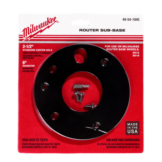 Milwaukee Tool 6"" Diameter; 2-1/2"" Center Hole Sub-Base