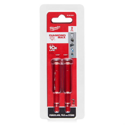 Milwaukee Tool DIAMOND MAX(tm) 1/4"" Diamond Grit Hole Saw 2 PK