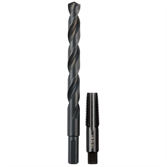 Milwaukee Tool 1/4""-18 NPT Straight Flute Plug Tap & 7/16"" Drill Bit