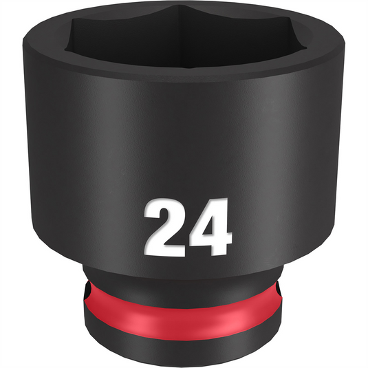 Milwaukee Tool SHOCKWAVE Impact Duty  3/8""Drive 24MM Standard 6 Point Socket