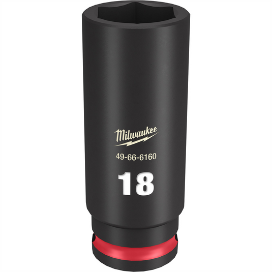 Milwaukee Tool SHOCKWAVE Impact Duty  3/8""Drive 18MM Deep 6 Point Socket