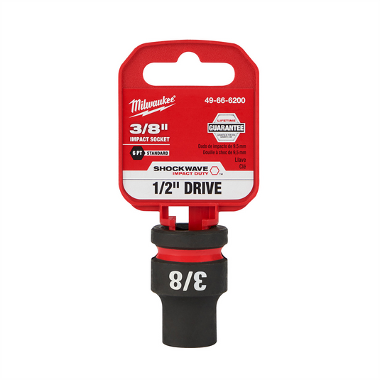 Milwaukee Tool SHOCKWAVE Impact Duty  1/2""Drive 3/8"" Standard 6 Point Socket