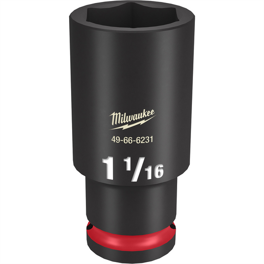 Milwaukee Tool SHOCKWAVE Impact Duty  1/2""Drive 1-1/16"" Deep 6 Point Socket